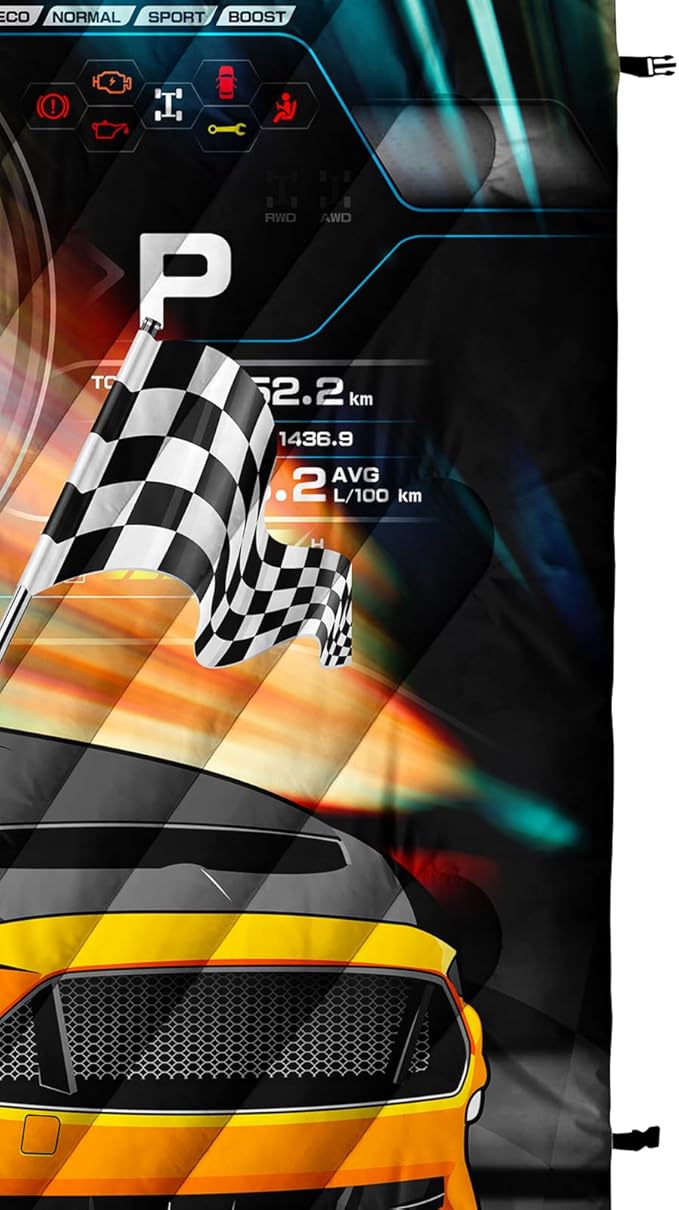 Axolotl Racing Car Lightweight Travel Blanket,Cooling Car Camping Blanket,Boys Extremly Gaming Packable Portable Outdoor Blanket,Dashboard Wheel Flag Travel Blanket for Hiking,Traveling,Camping,Yellow