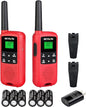Retevis RT49B Walkie Talkie, Rechargeable Walkie Talkies Long Range, 2 Way Radio for Adults, 22CH, NOAA, Flashlight, Family FRS Radio, Red Walkie Talkies for Camping 2 Pack