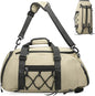 Unisex Travel Duffle Bag for Men Women, Waterproof Gym Bag with Shoe Compartment & Football Compartment, 32L Carry on Bag for Sports & Fitness, Khaki