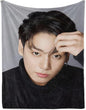 Jung Kook Blanket 60"X80" Soft and Comfortable Warm Fleece Throw Full Picture of Idol Group Blankets Yoga Blankets Beach Blanket Picnic Blankets Gift for Dorm Room Decor Sofa Bed Camping Travel