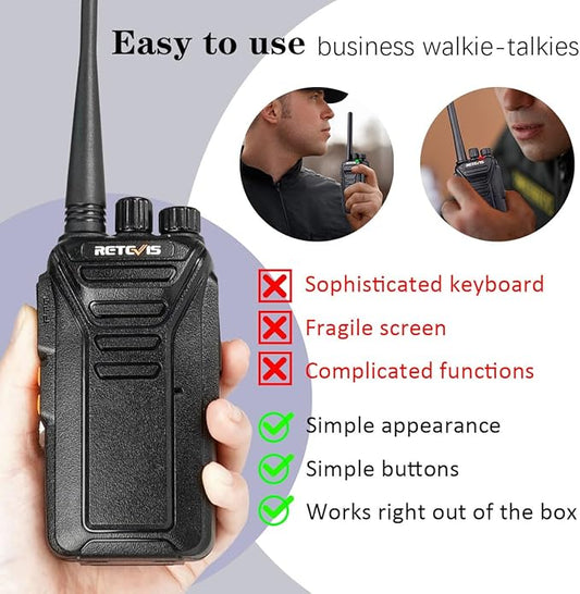 Retevis RT27V MURS 2 Way Radio, Walkie Talkies Rechargeable, Long Range, Multi-Unit Charger, License Free, Rugged, Two Way Business Radios for Emergency Rescue Farm Church(6 Pack)