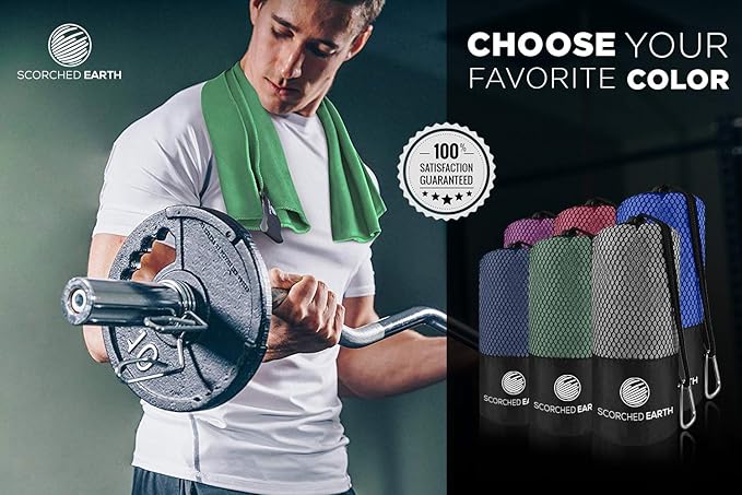 Microfiber Travel & Sports Towel Set (Evergreen) - XL Set (39x70.5 & 12x24)