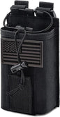Molle Radio Pouch Holster Tactical Holder Duty Belt Accessories Military Heavy Bag for Two Ways Walkie Talkies Adjustable Storage with 1 Pack Patch