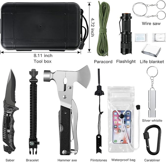 Gifts for Men Dad Him Husband Fathers Day - Survival Kit - Survival Gear and Equipment- Camping Accessories Cool Gadget Birthday Day Gifts for Men Husband Guy