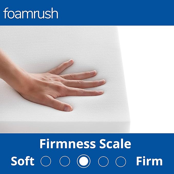 FoamRush 6-Inch Bunk (48" x 80") High Density Foam RV Mattress Replacement, Medium Firm, Pressure Relief Support, Travel Camper Trailer Truck, Made in USA, CertiPUR-US Certified, Cover Not Included
