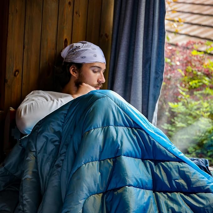 Camping Blanket,Lightweight Down Alternative Puffy Printed Camping Blanket Packable Outdoor Blanket for Camping,Traveling, Stadium, Hiking, Picnics