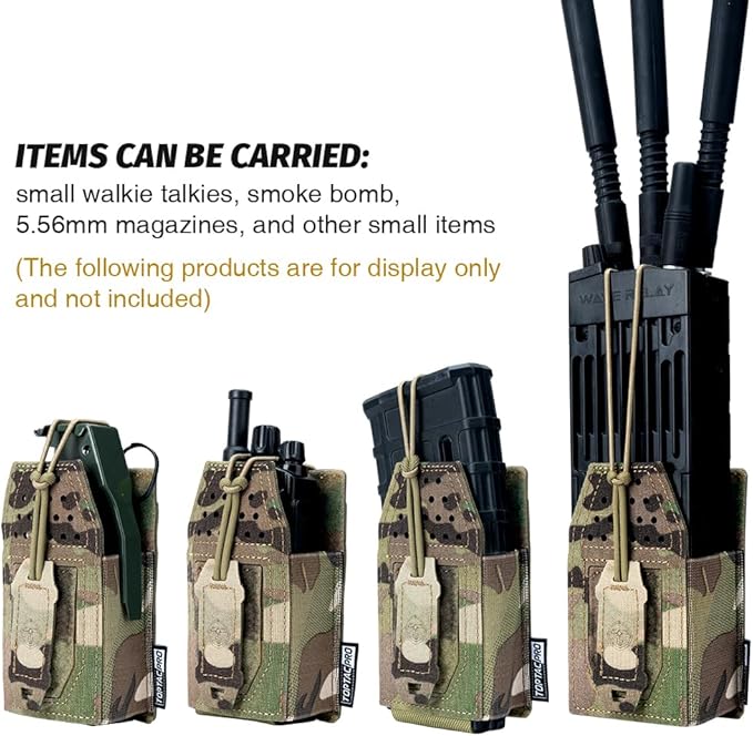 Tactical Radio Holster Molle Radio Pouch Universal Radio Holder for Walkie Talkie Motorola BaoFeng UV-5R BF-F8HP Adjustable Storage Rifle Magazine Pouch(Multi-camo)