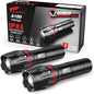 HAUSBELL LED Flashlight 2Pack 2000 High Lumens,Bright, Zoomable, Waterproof, Powerful, Emergency Tactical A100 LED Flashlights for Home and 5 Modes, Flashlight for Camping Gear、Hiking、Walking（2Pack）