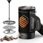 Electric Kettle Pot, Portable French Press Coffee Maker, Small Travel Water Boiler Cooker, 500 W Electric Tea Kettle for Boiling Water, Popcorn Maker, Camping RV Essentials
