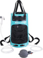 WILD HEART Camping Shower, 5.8 Gallons/22L Portable Camp Shower Bag with Upgraded Screw Lid, Water Level Window, Pressure Foot Pump, and Handy Nozzle, Solar Shower for Beach Camping Hiking Trip
