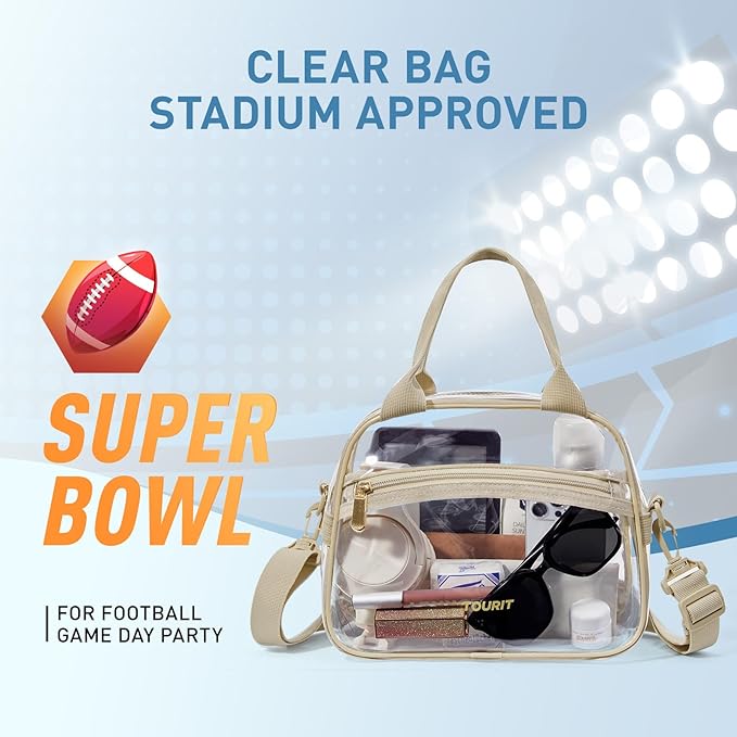 TOURIT Stadium Approved Clear Lunch Bag Transparent Bag with Adjustable Strap Clear Lunch Box for Women Men Work