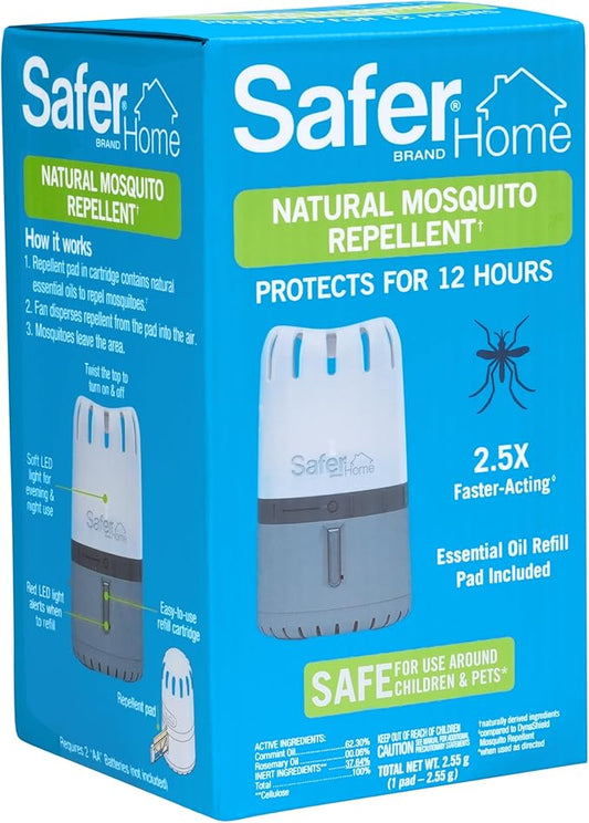 Safer Brand Safer Home SH1200 Outdoor Mosquito Repellent-Uses Natural Essential Oils, 1 Count (Pack of 1), Blue