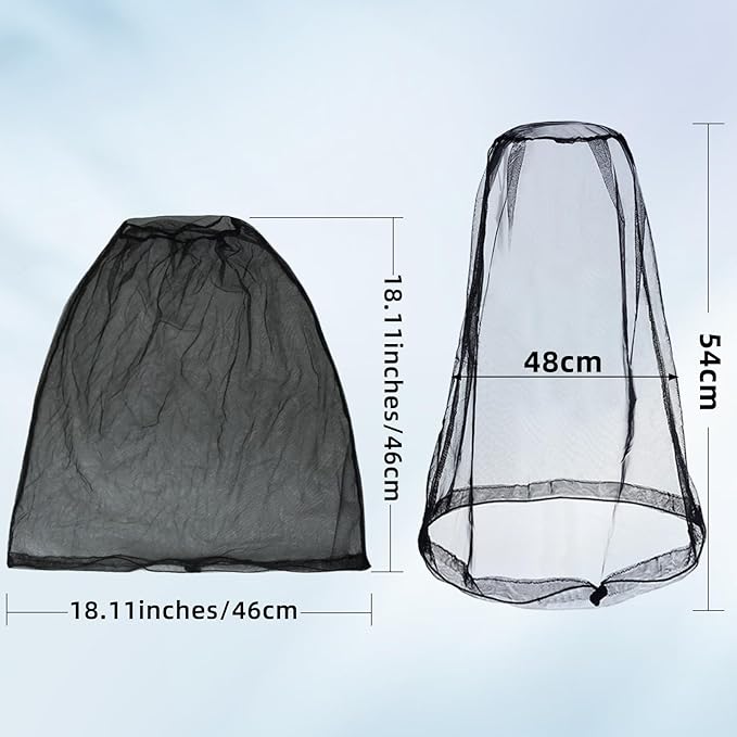 Wholelovein 8 Pack Black Mosquito Covers Wearable Head Net Face Mesh Protecting Net Mosquito Fly Insects Bugs Preventing for Outdoor Hiking Camping Fishing