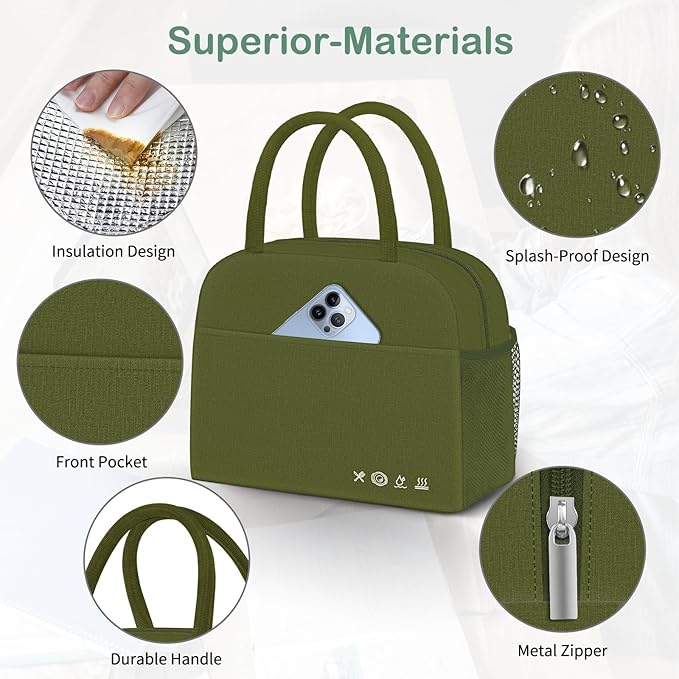 Lunch Bag Women,Lunch Box for Women Men Reusable Insulated Lunch Tote Bag High Capacity for Travel Work Picnic