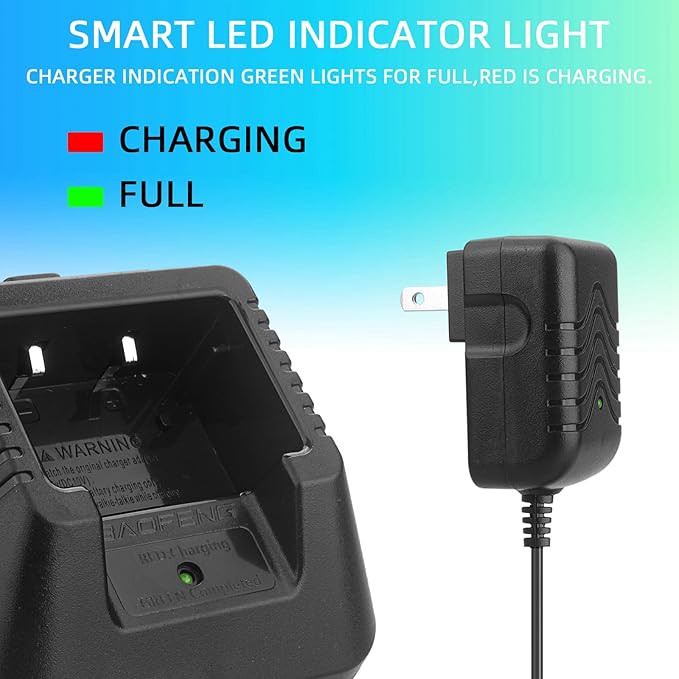 BAOFENG uv-5r charger,original desktop walkie talkie charger with US Adapter 100v-240v for BAOFENG BF-F8HP UV-5X3 5RA 5RB 5RC 5RD 5RE 5REPLUS radio accessories (1Pack)