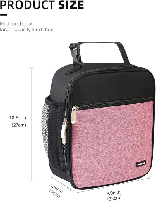 Lunch box Lunch bag for men women Insulated Lunchbox Lunch bags for Work Picnic Travel (Thicken dusty pink)
