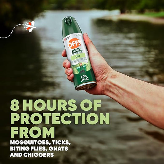 OFF! Deep Woods Insect Repellent Aerosol, Dry, Non-Greasy Formula, Bug Spray with Long Lasting Protection from Mosquitoes, 4 Oz, 2 Count