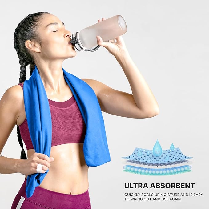 Microfiber Towel 60” by 36” for Camping, Yoga, Gym, Travel - Highly Absorbent Cleaning Cloth, Quick Drying Lightweight Material - Lint Free, Scratch Free Towels Washable and Reusable