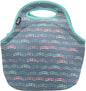 Built Gourmet Getaway Neoprene Lunch Bag - Insulated, Reusable, & Machine-Washable Lunch Tote for Hot and Cold Food Storage, Lightweight & Reusable - One Size (Scallop Stripe)