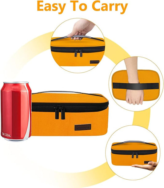 Gloppie Mini Lunch Box Small Lunch Bag for Children Insulated Lunch Bag for Kids, CPC Certified | Child-Safe Materials, Thermal LunchBox Reusable Sandwich Bags Snack Box, Orange