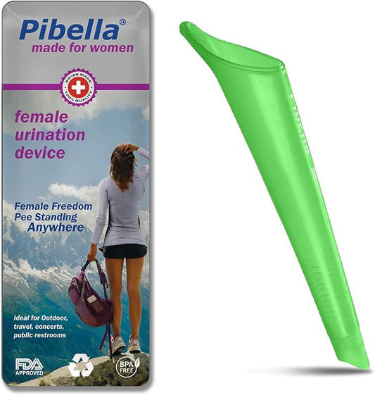Travel Female Urination Device + Portable Urinals for Women, Camping Hiking, Outdoor Activities & More (Reusable), Green