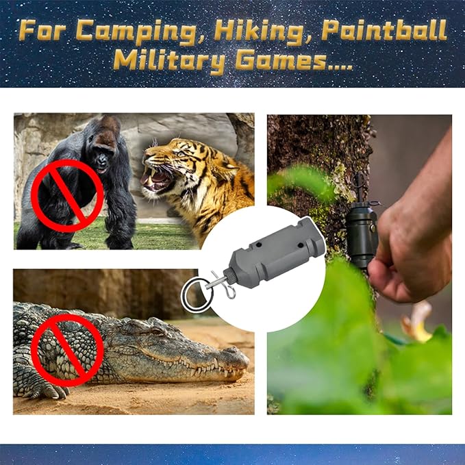 Trip Wire Alarm Device 12 Gauge Camping Trip Alarm for Camp Safe Property Safety Tent Alarm Outdoor Security Perimeter Trip Alarm Early Warning Security System Line Scare Animals Aluminum