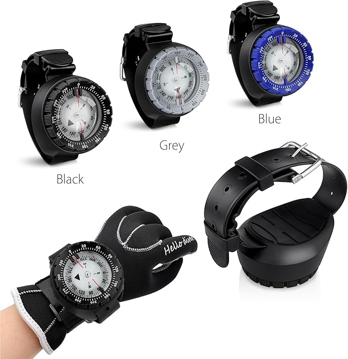 Scuba Compass, Professional Waterproof 5ATM Dive Wrist Compass with TPU Band for Outdoor Sports Diving, Sailing, Hiking, Survival Emergency