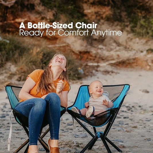 CLIQ Portable Chair Version 1.0 - Lightweight Folding Chair for Camping - Supports 300 Lbs - Perfect for Outdoor - Aqua