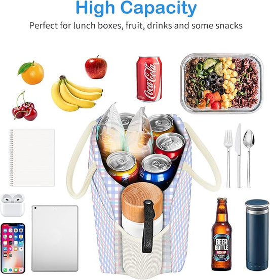 Lunch Bag Women, Lunch Box for Women Men Reusable Insulated Lunch Tote Bag, Handbags Case High Capacity for Travel Work Picnic
