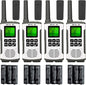 Retevis RT45 Long Range Walkie Talkies, Walkie Talkie for Adults, 22 Channels NOAA Flashlight VOX, Rechargeable Two Way Radio, Portable FRS 2 Way Radios with Battery for Hiking Camping Trip(White 4Ps)