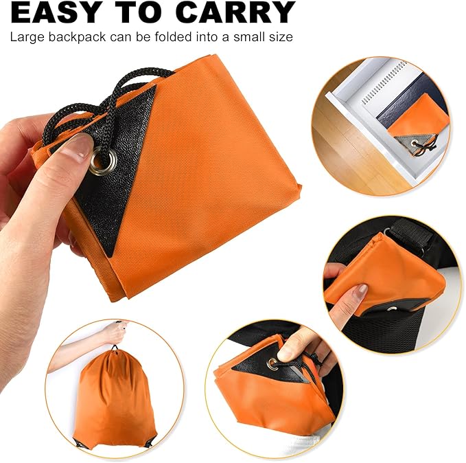 GoodtoU Drawstring Bags, Nylon Backpack Draw String Back Bag Cinch Sack Gym Bag for Sport, Traveling, Team (Orange, 16Pcs)