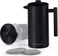 Utopia Kitchen Stainless Steel French Press Coffee Maker 21 Oz, French Press Tea Maker, Cold Brew Portable Travel Coffee Presses, Tea Press Gifts Black