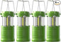 Lichamp LED Camping Lantern, 4 Pack Battery Powered Flashlight for Power Outages, Portable Collapsible Hanging Light Essential for Home, Outdoor, Emergency Lamp Survival Kit Gear for Hurricane, Green