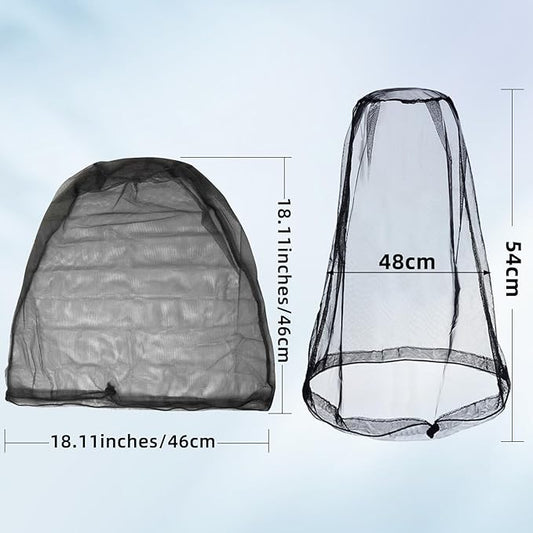 Wholelovein 8 Pack Gray & Black Mosquito Covers Wearable Head Net Face Mesh Protecting Net Mosquito Fly Insects Bugs Preventing for Outdoor Activity