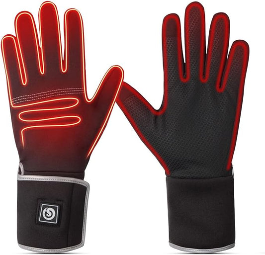 SAVIOR HEAT Heated Liners Gloves for Men Women, Electric Rechargeable Battery Thermal Thin Gloves for Winter Skiing Typing Driving Riding Cycling Hiking