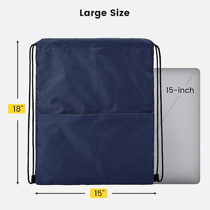 Vorspack Drawstring Backpack Water Resistant String Bag Sports Sackpack Gym Sack with Side Pocket for Men Women