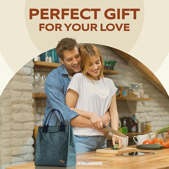 VonNova Insulated Lunch Box for Women, 7L Capacity, Leakproof Lunch Tote Bag, Durable Lunchbox made from Tyvek Material, Adult Cooler Bag for Work, Picnic, Travel and more (Blue)