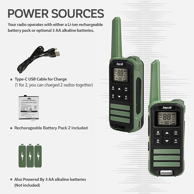 Walkie Talkies Long Range for Adult with Noaa Weather Alert Portable Walkie Talkies Rechargeable 22 Modifiable FRS Two Way Radios with Charger Cable &1400mAh Li-ion Battery