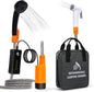 Portable Shower for Camping, Rechargeable Portable Camping Shower, Camp Shower with Double Portable Shower Head and 2 Flow Mode, Camping Shower for Hiking Beach Swimming Outdoor