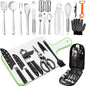 Camping Cooking Utensils Set - Camping Kitchen Equipment, Compact and Portable Camper Accessories, Perfect for Travel, Picnic, RV, Camping, BBQ, Party