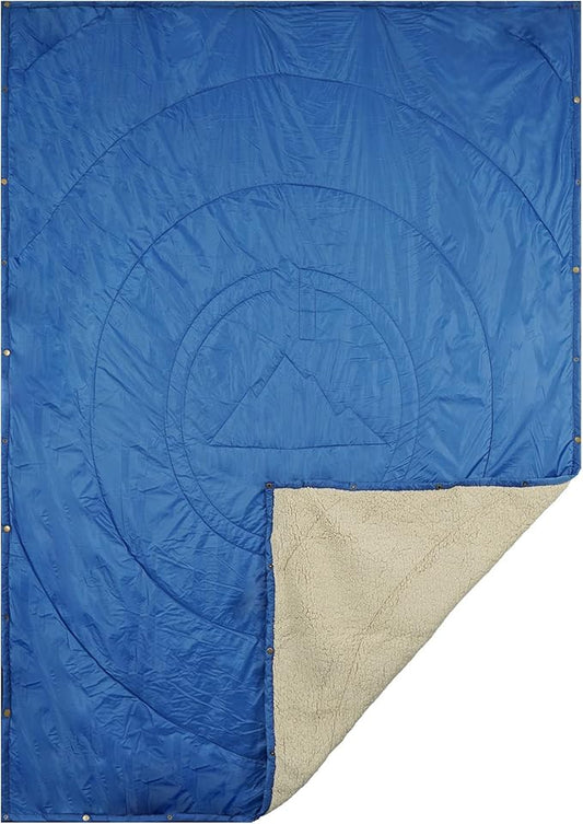 Outdoor Camping Blanket - Puffy Ultralight Packable Blankets for Sleeping, Camp, Travel, Hiking, Stadium, Sherpa Fleece Warm Puffer Portable Camping Quilt, DWR,Machine Washable，56"x 78"