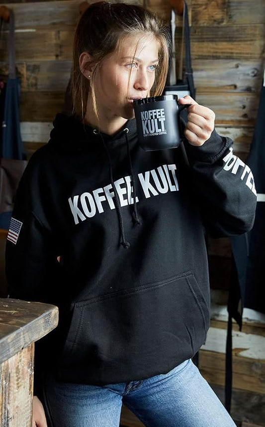 Koffee Kult Dark Roast Whole Bean Coffee, Small Batch 100% Arabica Gourmet Blend, Smooth and Well Balanced, Artisan Roasted in 32oz, Resealable Package.