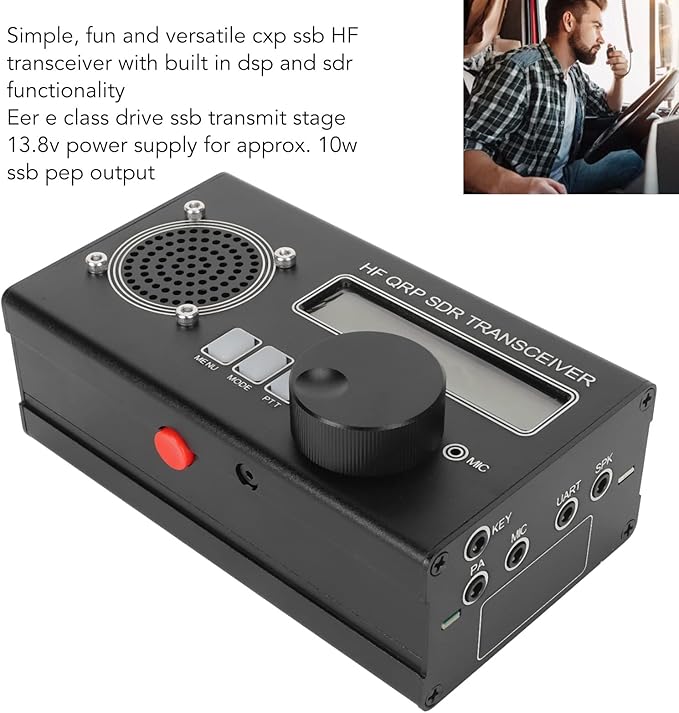Open Source SDR Transceiver Radio Receiver with 8 Bands, USDX QRP HF, DIY, Built in Lithium Polymer Battery, for Shortwave Radio (US Plug)