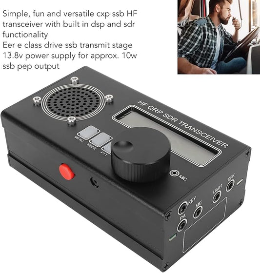 Open Source SDR Transceiver Radio Receiver with 8 Bands, USDX QRP HF, DIY, Built in Lithium Polymer Battery, for Shortwave Radio (US Plug)