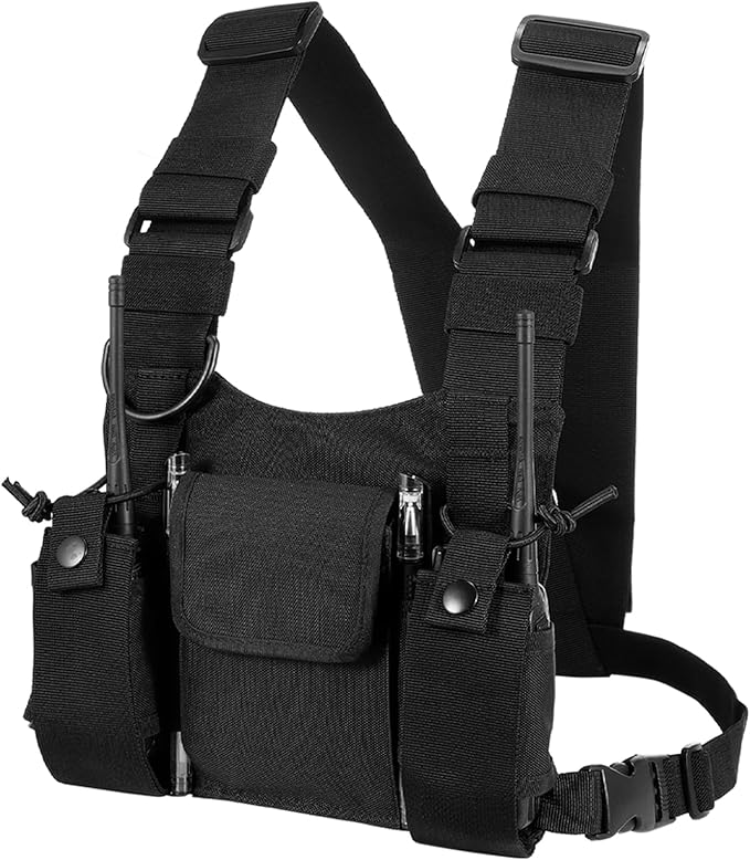 abcGoodefg Radio Chest Harness Chest Front Pack Pouch Holster Vest Rig for Two Way Radio Walkie Talkie(Rescue Essentials)