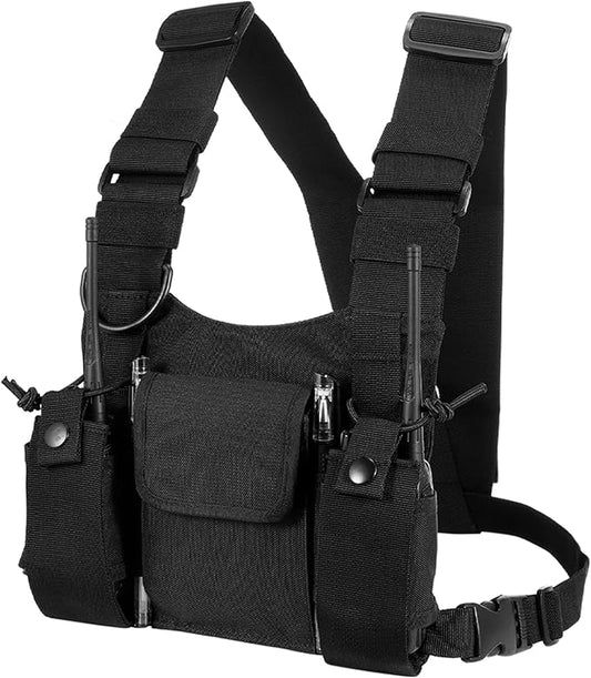 abcGoodefg Radio Chest Harness Chest Front Pack Pouch Holster Vest Rig for Two Way Radio Walkie Talkie(Rescue Essentials)