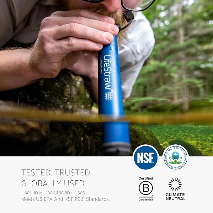 LifeStraw Personal Water Purifier for Hiking, Camping, Travel, and Emergency Preparedness