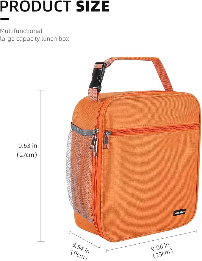 Lunch box Lunch bag for men women Insulated Lunchbox Lunch bags for Work Picnic Travel (Orange)