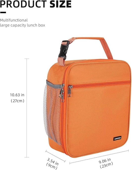 Lunch box Lunch bag for men women Insulated Lunchbox Lunch bags for Work Picnic Travel (Orange)