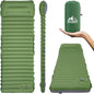 OUTSKIRT Inflatable Sleeping Pad with Built-in Foot Pump, Extra Thickness, Lightweight & Ultra-Comfort Sleeping Mat with Pillow for Camping, Hiking, Backpacking, Traveling, Tent, Green